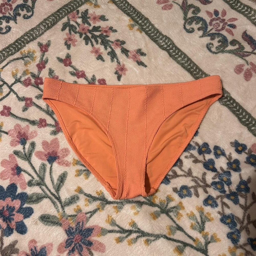 Aerie Textured Orange Bikini Bottom